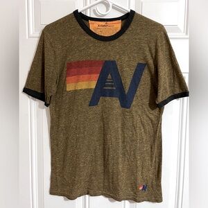 Aviator Nation Logo Crew Tee Shirt Logo Adult Medium Heather Gold Beach Festival